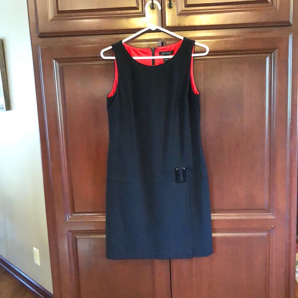 Black dress with red lining